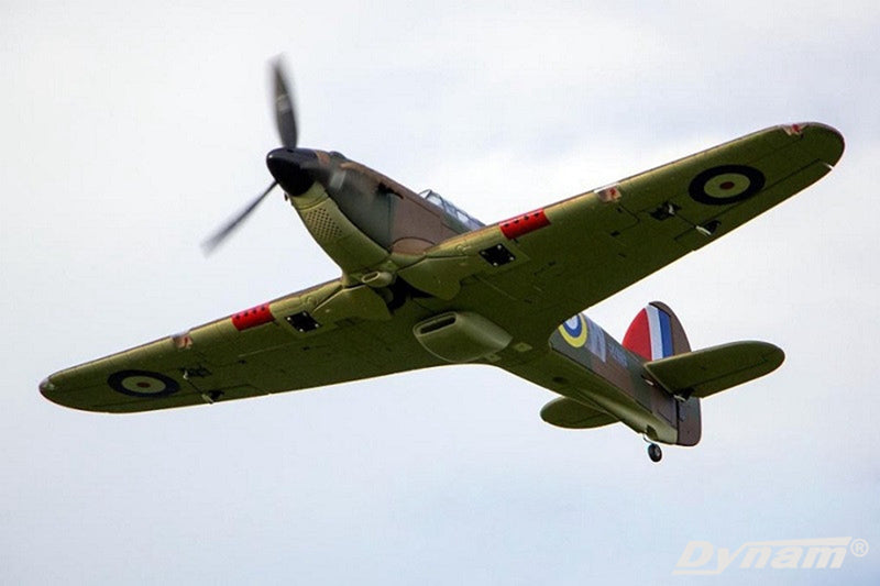 Dynam 1.25m Hawker Hurricane V2 4S RC Warbird w/ Flaps