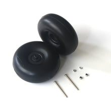 Dynam 4" Smooth Surface Rubber Foam Wheel Set for RC Airplane (2pcs - 3.6 mm Hole/axle)