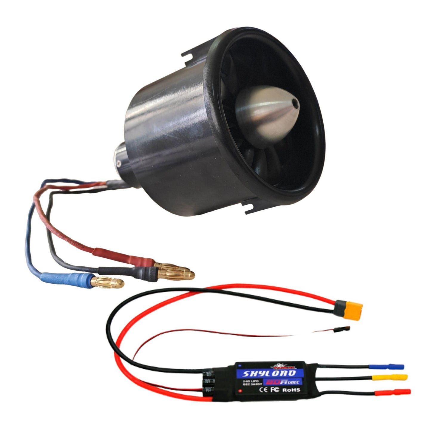 Dynam 70mm 12-Blade 6S EDF Power System w/ TC-2860-2200KV Inrunner Brushless Motor & 80A ESC XT60