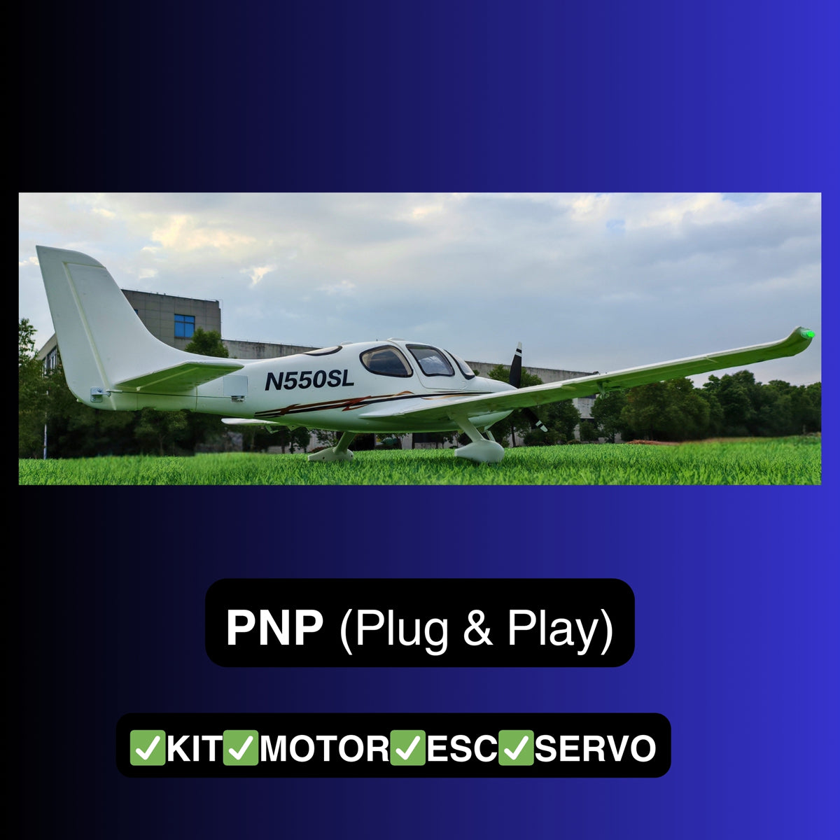 Dynam Cirrus SR22 V3 White Trainer 3S/4S  RC Scale Aircraft 1.4m
