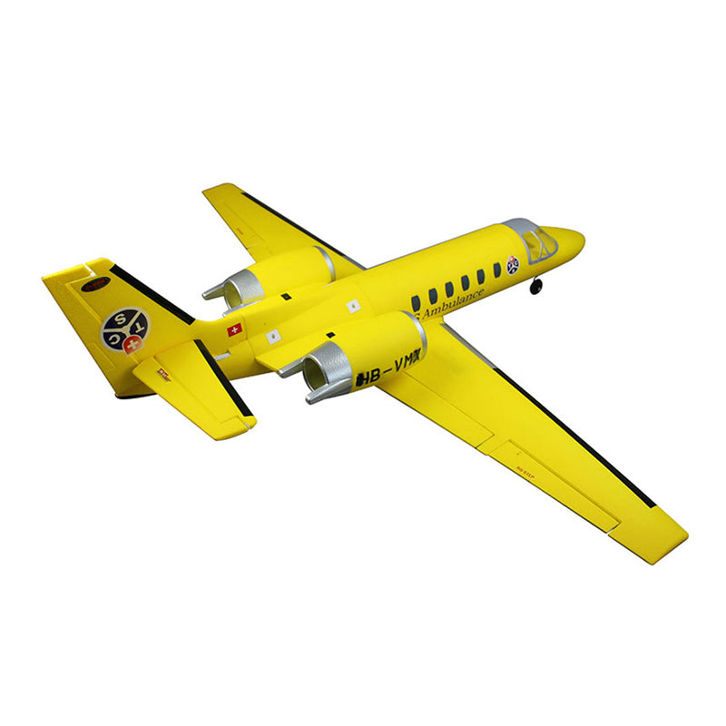 Dynam Cessna 550 Turbo Jet V2 Yellow 4S 64mm EDF RC Jet w/ Flaps