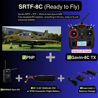 Dynam EMB-312 Tucano 4S RC Scale Plane 1.3m w/ Flaps