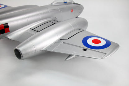Dynam Gloster Meteor F8 V2 Sølv 6S 12-bladet Twin Inrunner 70mm EDF RC Jet med Flaps