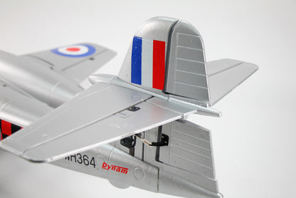 Dynam Gloster Meteor F8 V2 Sølv 6S 12-bladet Twin Inrunner 70mm EDF RC Jet med Flaps