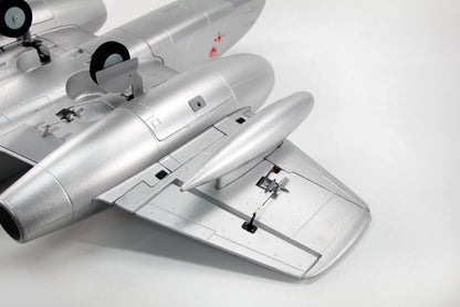 Dynam Gloster Meteor F8 V2 Sølv 6S 12-bladet Twin Inrunner 70mm EDF RC Jet med Flaps