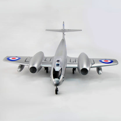 Dynam Gloster Meteor F8 V2 Sølv 6S 12-bladet Twin Inrunner 70mm EDF RC Jet med Flaps