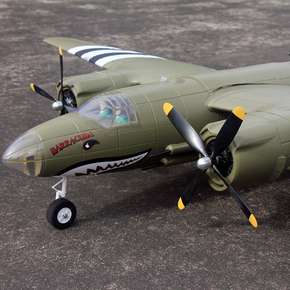 Dynam 1.5m B-26 Marauder Green 4S Twin-Engine RC Warbird Bomber w/ Flaps