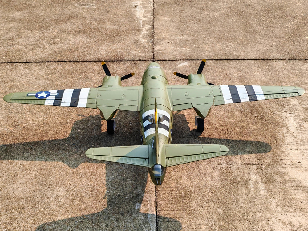 Dynam 1.5m B-26 Marauder Green 4S Twin-Engine RC Warbird Bomber w/ Flaps