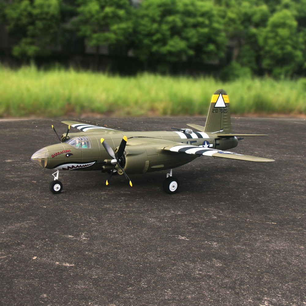 Dynam 1.5m B-26 Marauder Green 4S Twin-Engine RC Warbird Bomber w/ Flaps