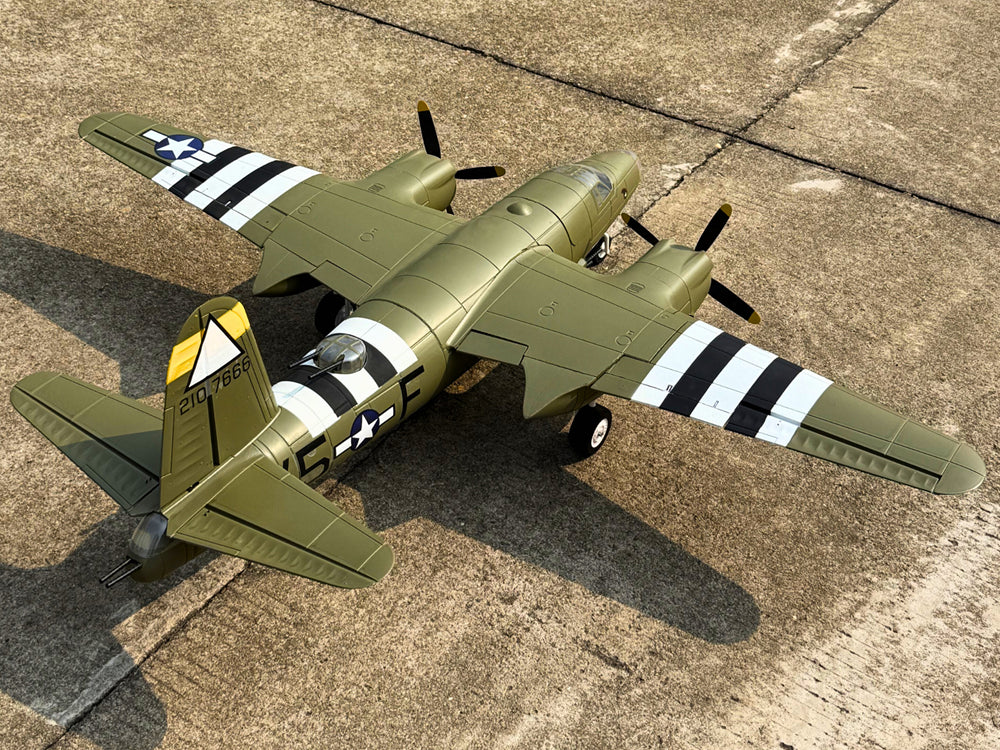 Dynam 1.5m B-26 Marauder Green 4S Twin-Engine RC Warbird Bomber w/ Flaps