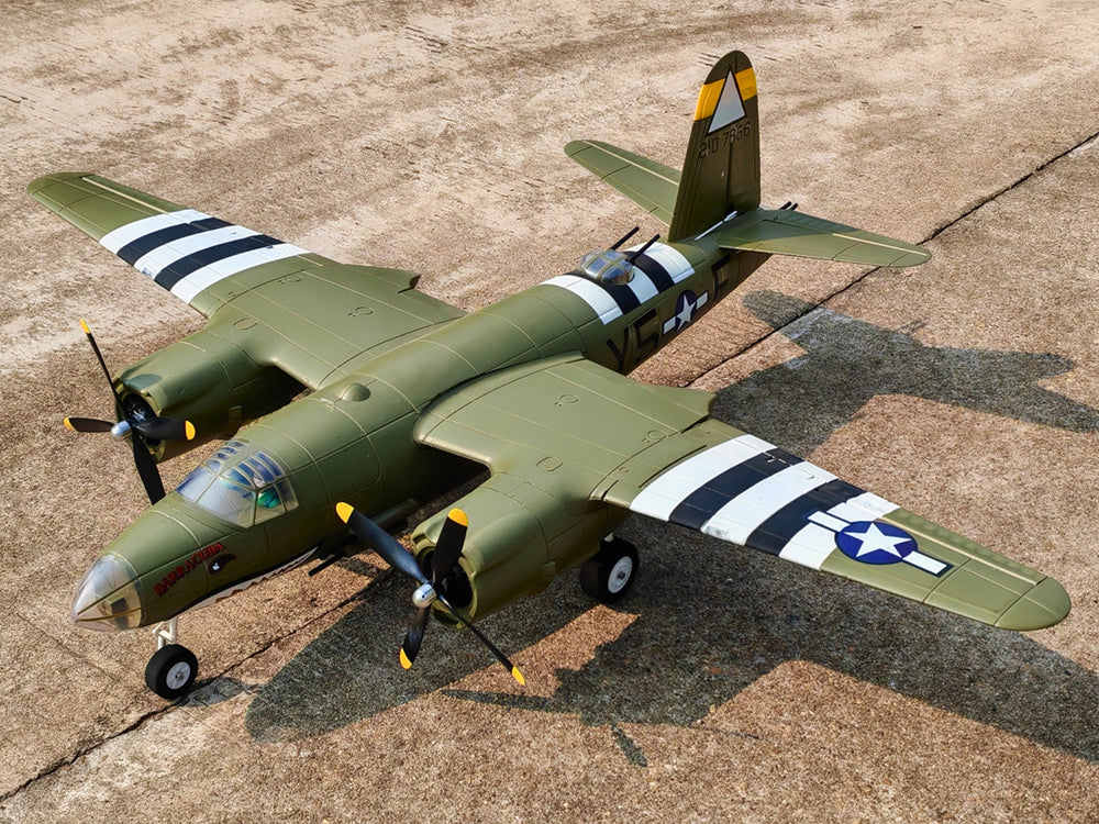 Dynam 1.5m B-26 Marauder Green 4S Twin-Engine RC Warbird Bomber w/ Flaps