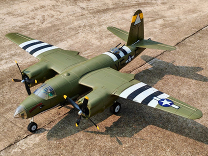 Dynam 1.5m B-26 Marauder Green 4S Twin-Engine RC Warbird Bomber w/ Flaps
