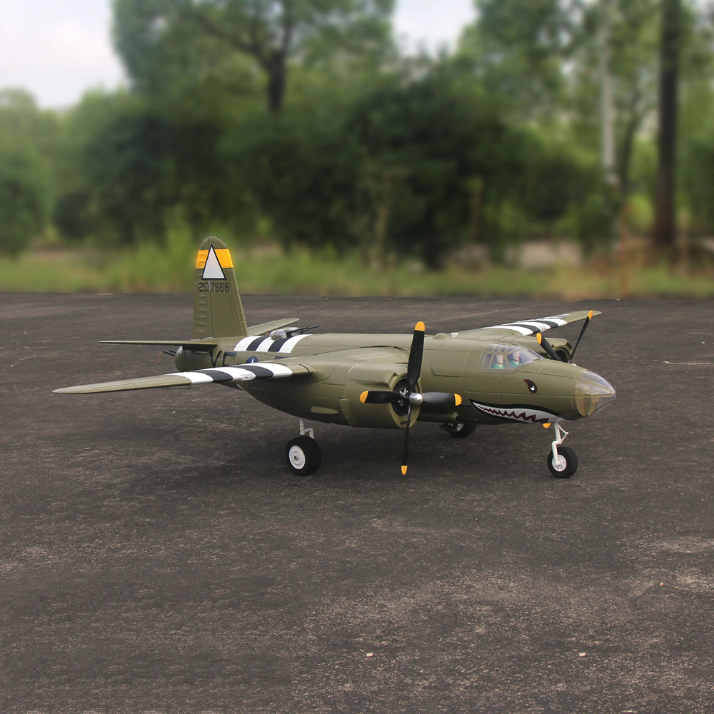 Dynam 1.5m B-26 Marauder Green 4S Twin-Engine RC Warbird Bomber w/ Flaps