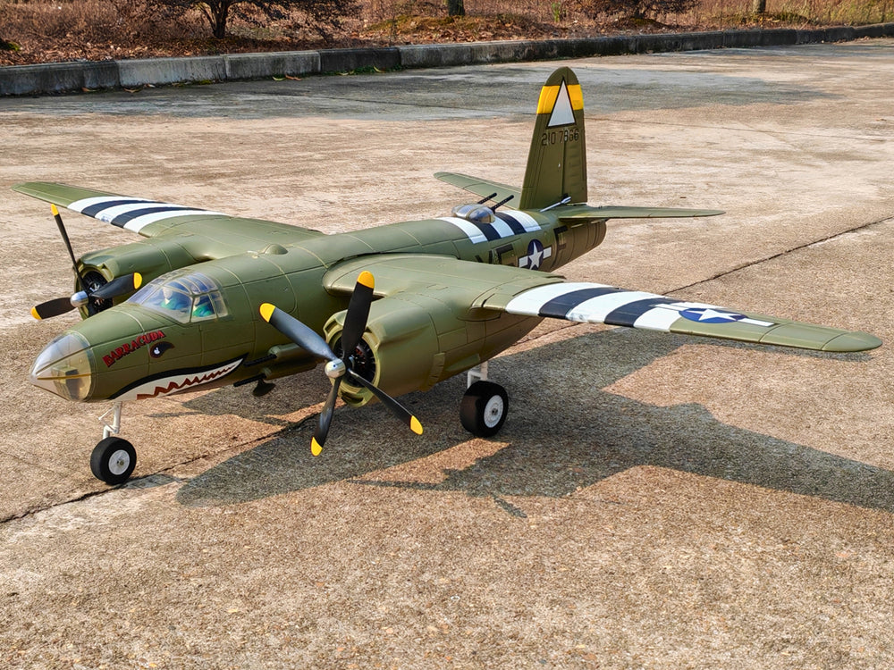 Dynam 1.5m B-26 Marauder Green 4S Twin-Engine RC Warbird Bomber w/ Flaps