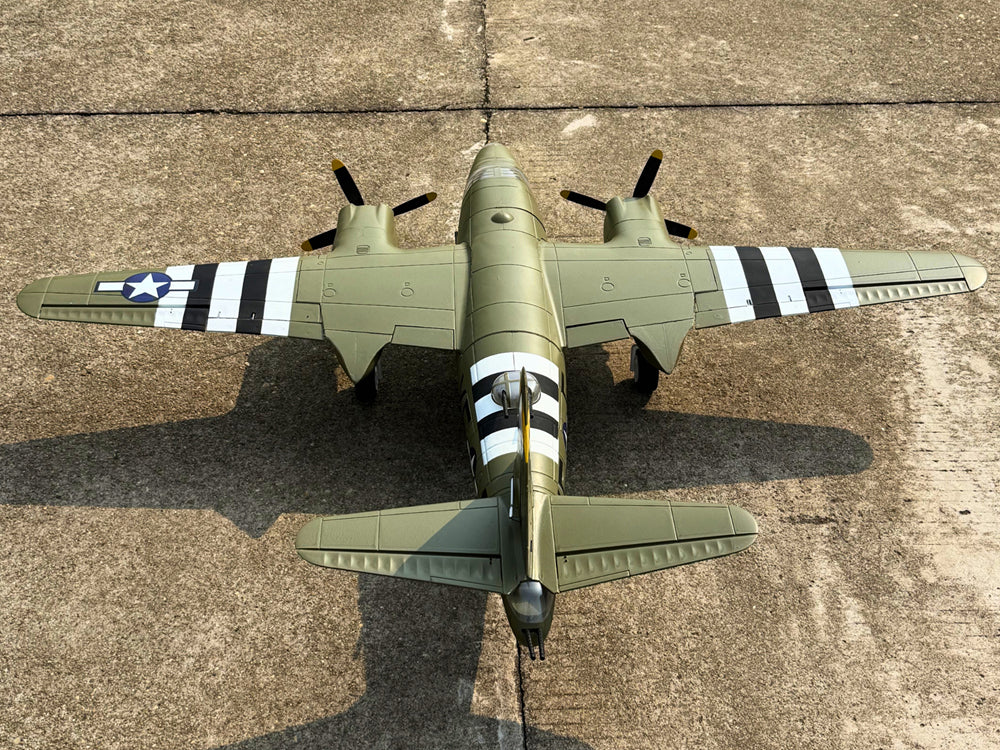 Dynam 1.5m B-26 Marauder Green 4S Twin-Engine RC Warbird Bomber w/ Flaps