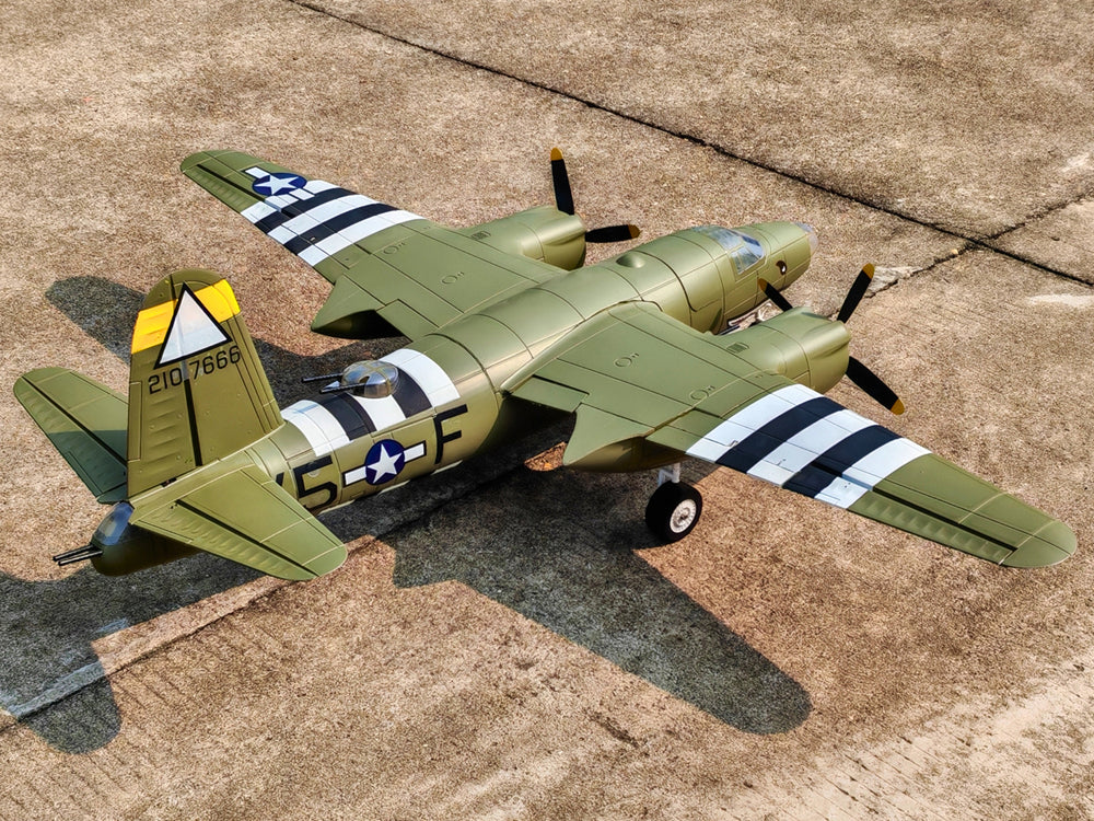 Dynam 1.5m B-26 Marauder Green 4S Twin-Engine RC Warbird Bomber w/ Flaps