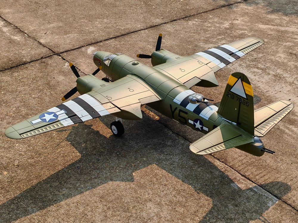 Dynam 1.5m B-26 Marauder Green 4S Twin-Engine RC Warbird Bomber w/ Flaps