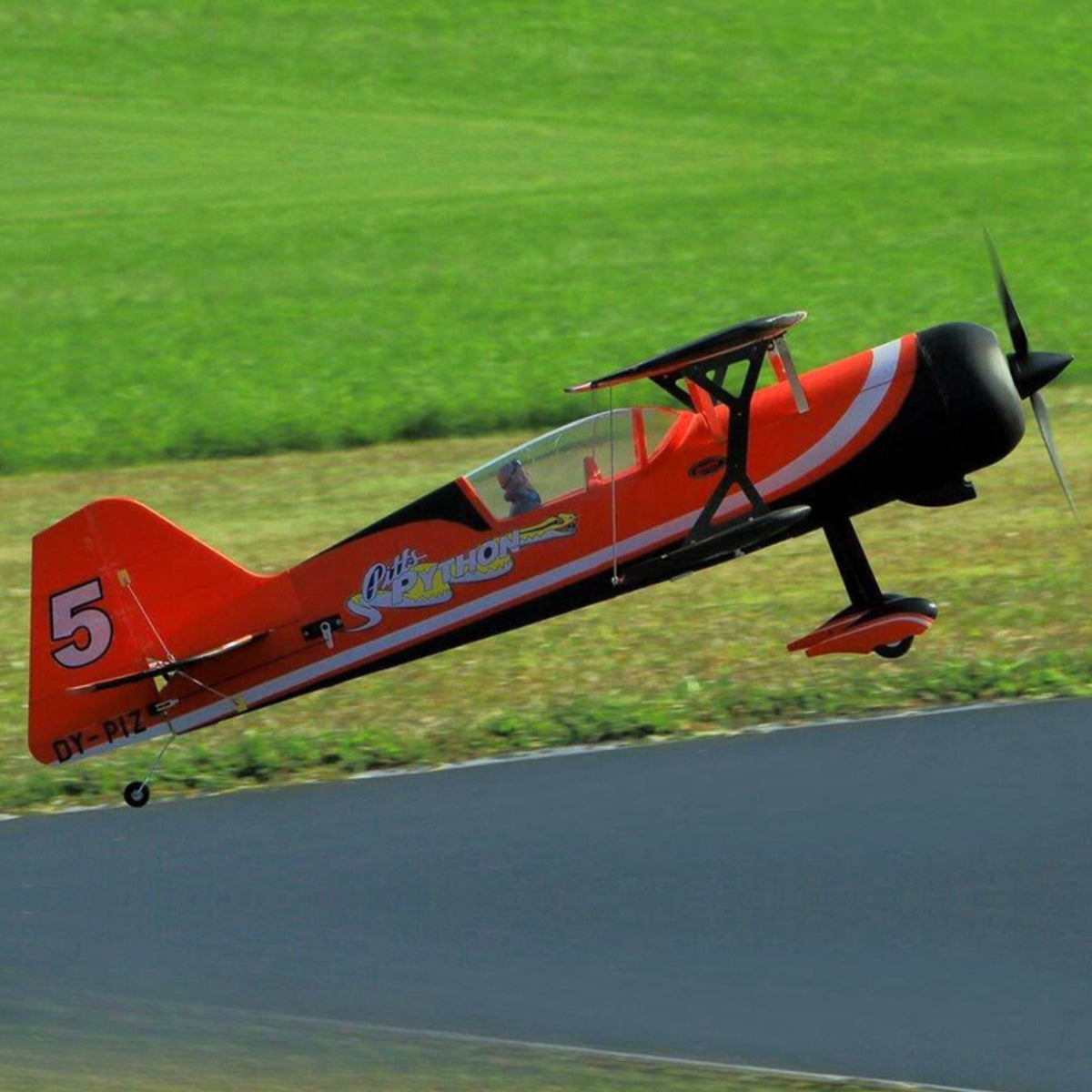 Dynam Pitts Python Model 12 Rød 4S RC 3D Aerobatisk/Sport Biplan 1,2m Vingefang