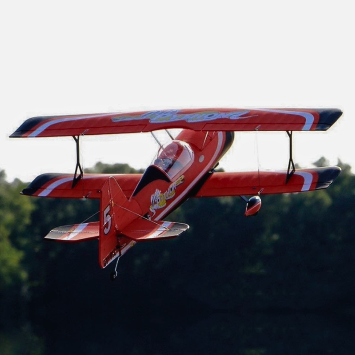 Dynam Pitts Python Model 12 Rød 4S RC 3D Aerobatisk/Sport Biplan 1,2m Vingefang