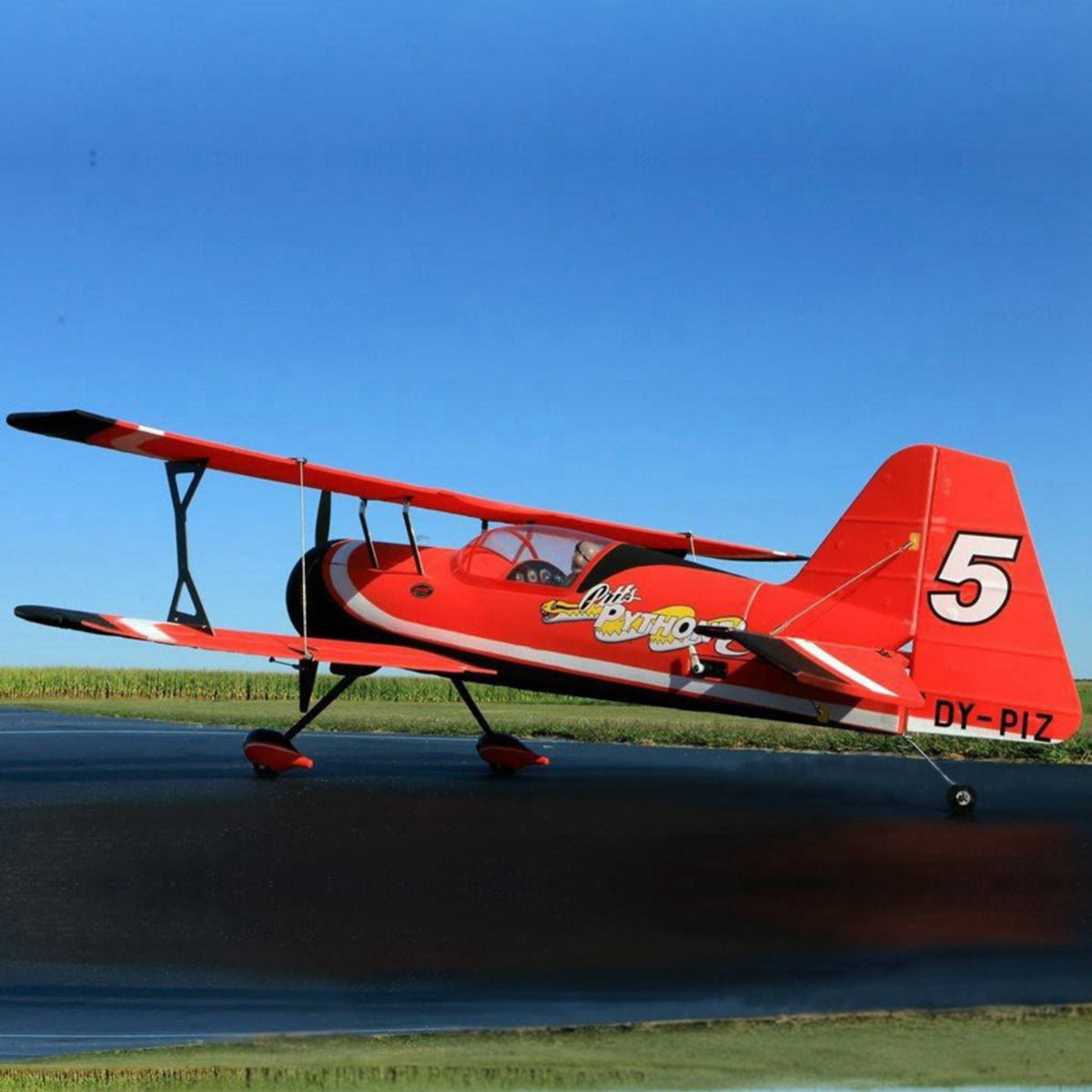 Dynam Pitts Python Model 12 Rød 4S RC 3D Aerobatisk/Sport Biplan 1,2m Vingefang