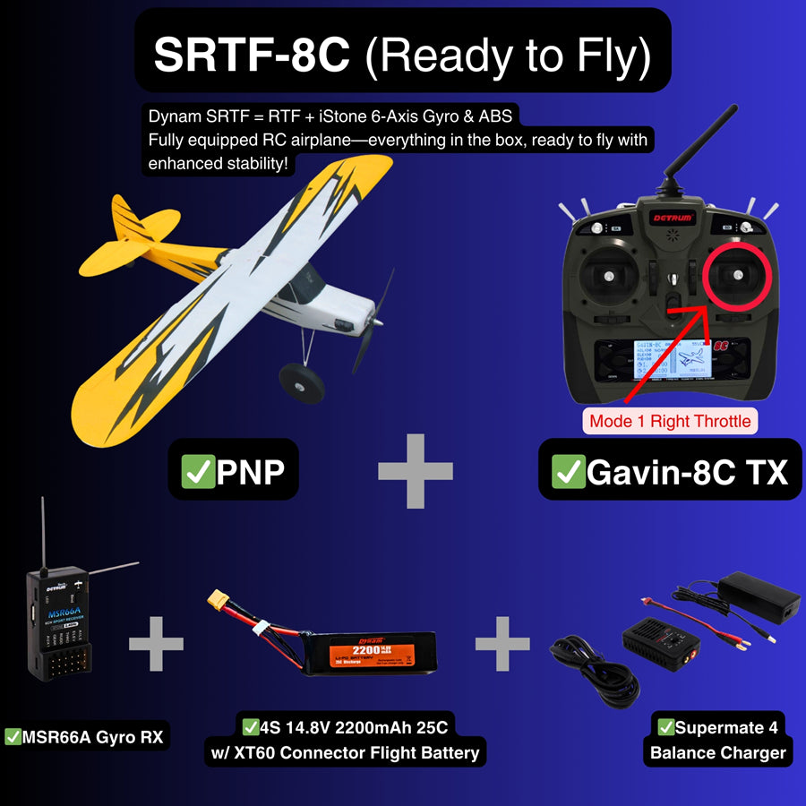 Dynam 1.5m Primo RC Starter Trainer Yellow STOL Bigfoot 4S w/ Flaps