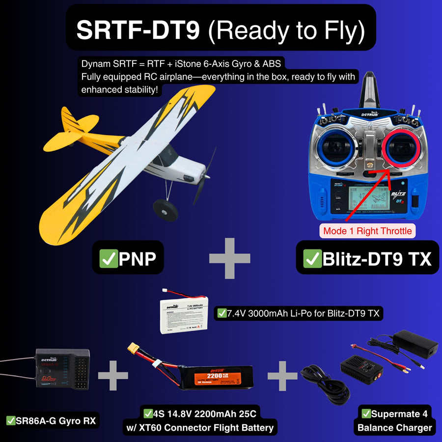 Dynam 1.5m Primo RC Starter Trainer Yellow STOL Bigfoot 4S w/ Flaps