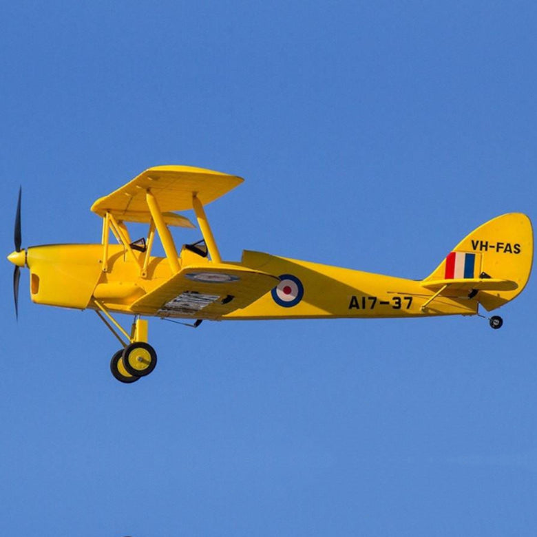 Dynam Tiger Moth DH. 82 V2 Yellow 4S RC Biplane 1.3m Wingspan