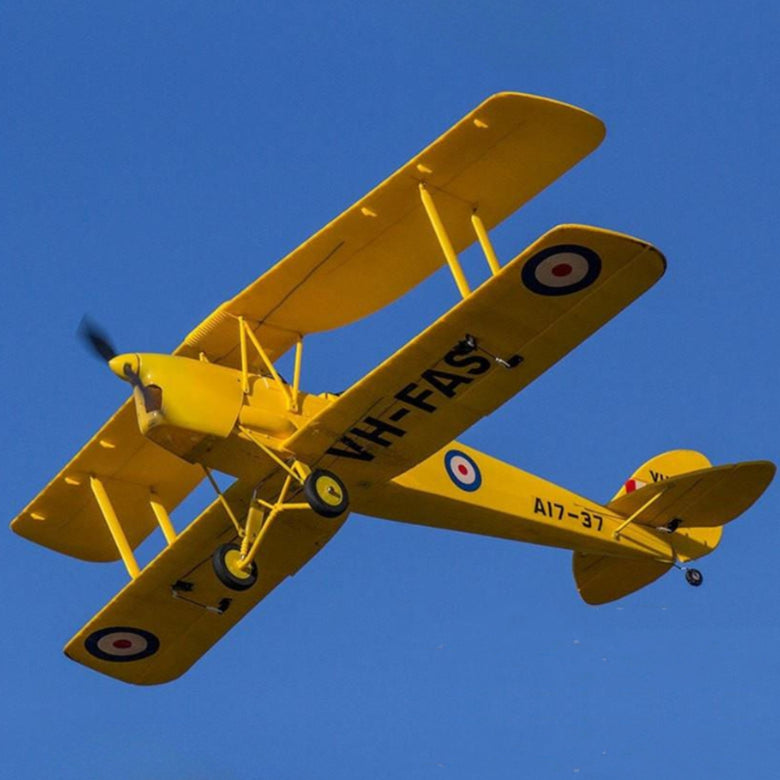 Dynam Tiger Moth DH. 82 V2 Yellow 4S RC Biplane 1.3m Wingspan