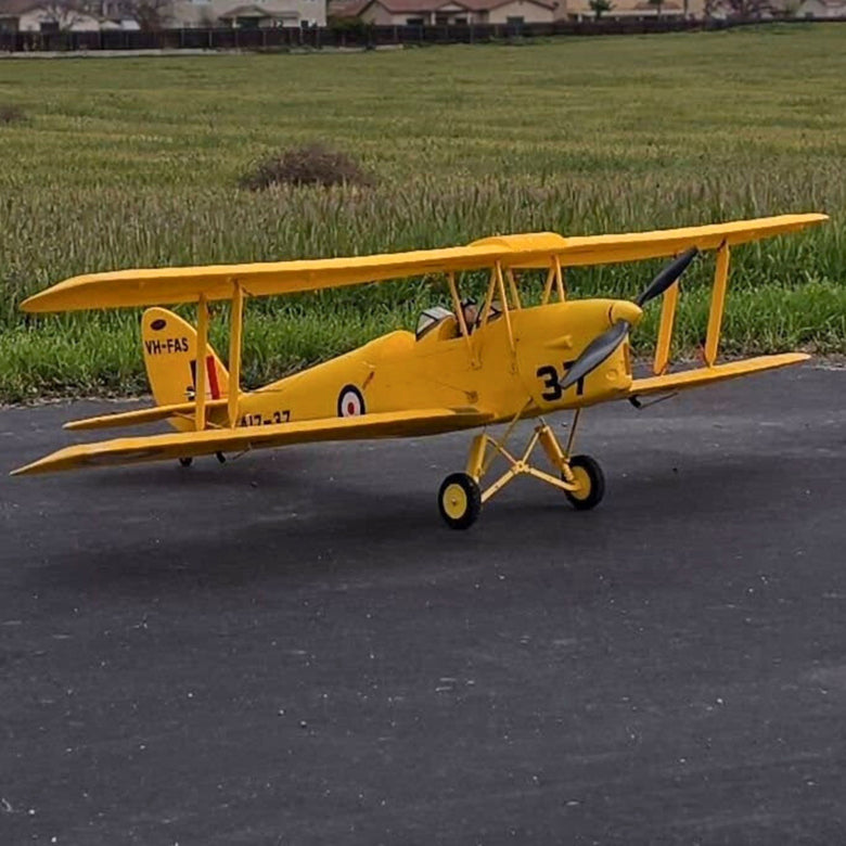 Dynam Tiger Moth DH. 82 V2 Yellow 4S RC Biplane 1.3m Wingspan