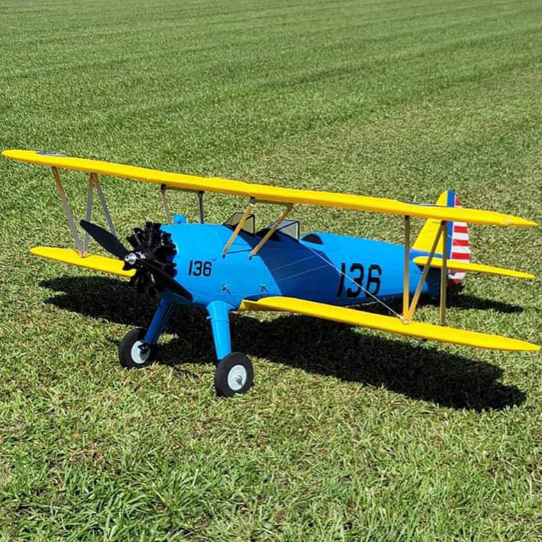 Dynam 1.3m Stearman PT-17 Blue 4S RC Biplane