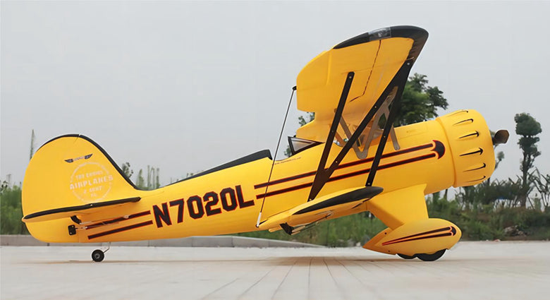 Dynam Yellow Waco YMF-5D V2  4S RC Biplane 1.3m Wingspan