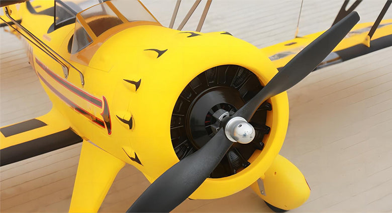 Dynam Yellow Waco YMF-5D V2  4S RC Biplane 1.3m Wingspan