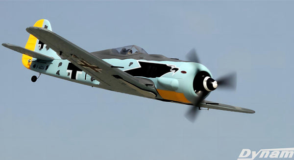 Dynam 1.3m Focke Wulf FW-190 V3 4S RC Warbird w/ Flaps