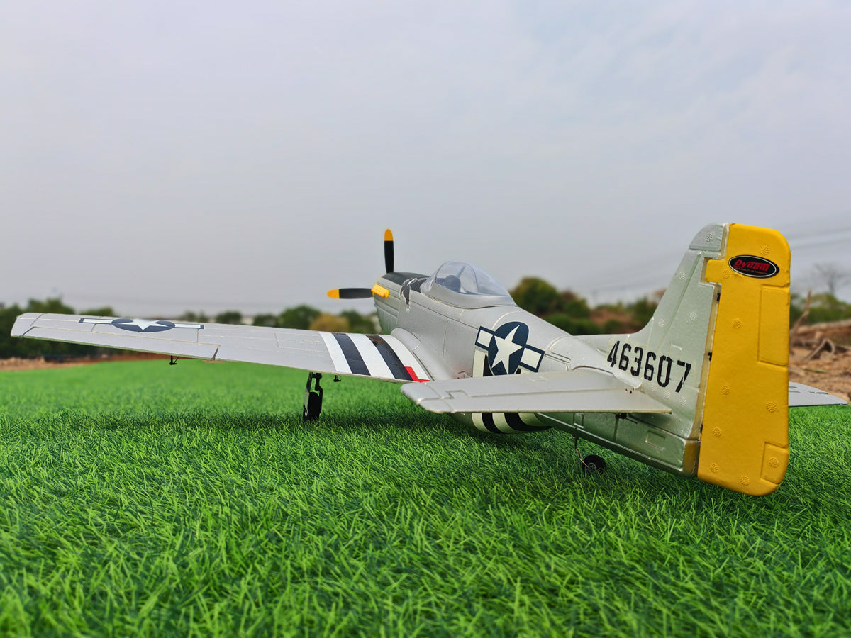 Dynam P-51 Mustang V2 Silver RC Warbird 1.2m Wingspan