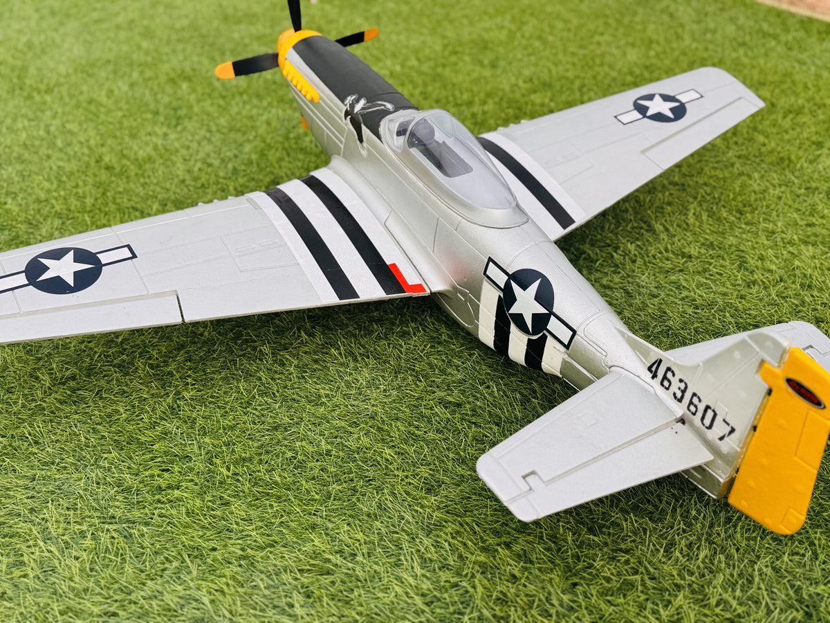 Dynam P-51 Mustang V2 Silver RC Warbird 1.2m Wingspan