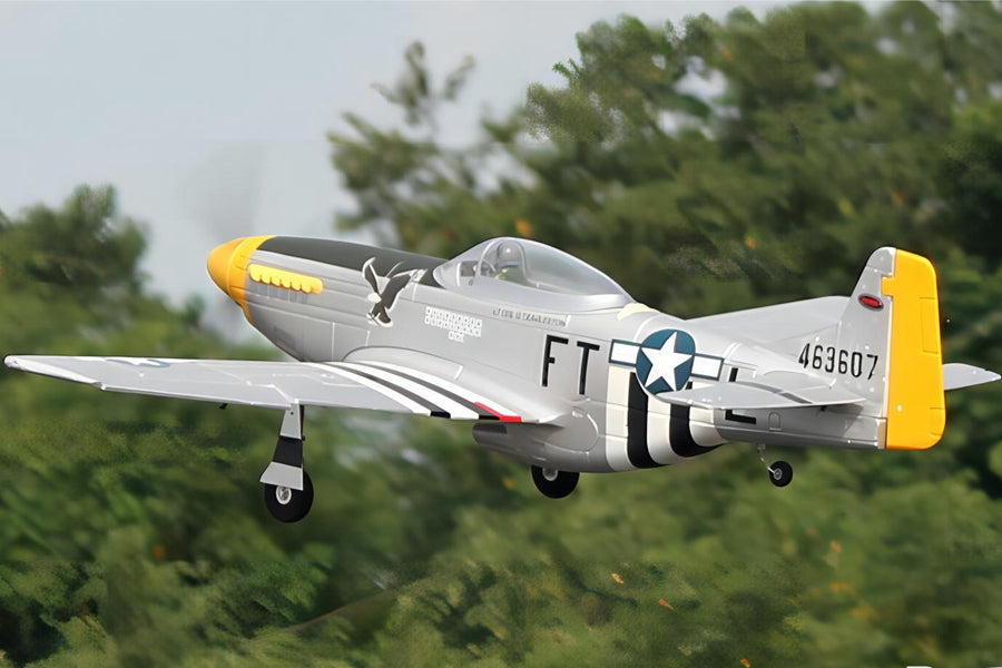 Dynam P-51 Mustang V2 Silver RC Warbird 1.2m Wingspan