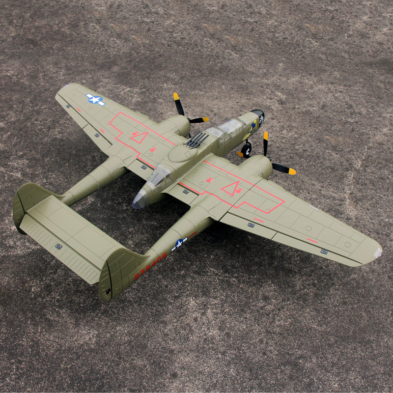 Dynam P-61 Black Widow Green 4S Twin-Engine RC Warbird 1.5m w/ Flaps