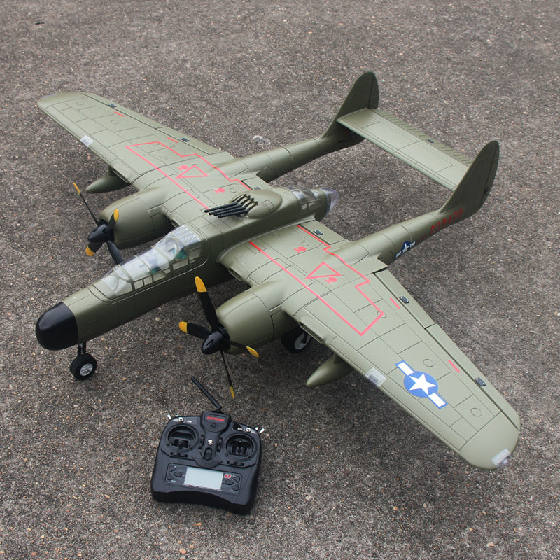 Dynam P-61 Black Widow Green 4S Twin-Engine RC Warbird 1.5m w/ Flaps