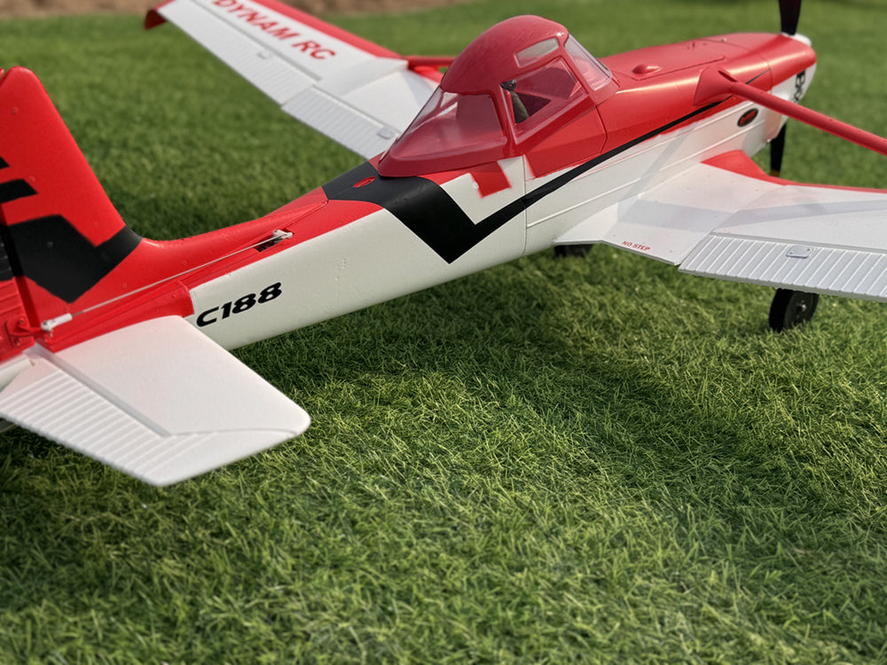Dynam 1.5m Cessna 188 Crop Duster V2 Red 4S RC Scale Airplane w/ Flaps
