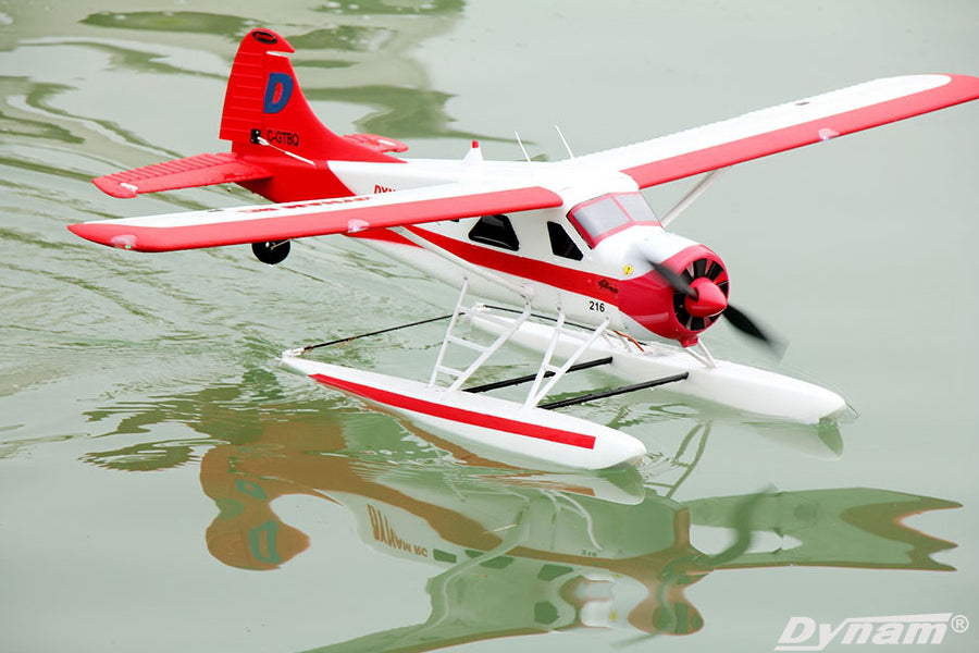 Dynam DHC-2 Beaver V2 Red 4S Sea/Land STOL RC Float Plane 1.5m w/ Flaps