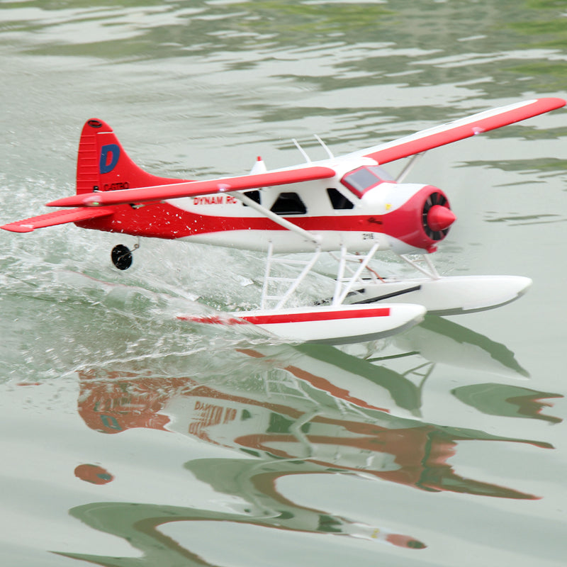 Dynam DHC-2 Beaver V2 Red 4S Sea/Land STOL RC Float Plane 1.5m w/ Flaps