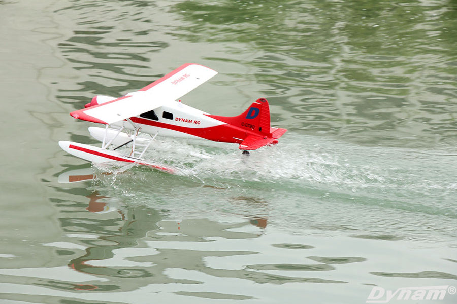 Dynam DHC-2 Beaver V2 Red 4S Sea/Land STOL RC Float Plane 1.5m w/ Flaps