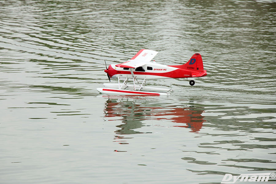 Dynam DHC-2 Beaver V2 Red 4S Sea/Land STOL RC Float Plane 1.5m w/ Flaps