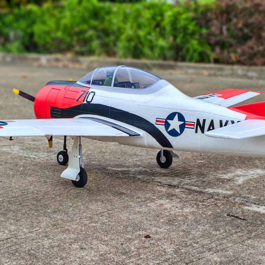 Dynam T-28 Trojan V2 Red 4S RC Warbird 1.3m w/ Flaps
