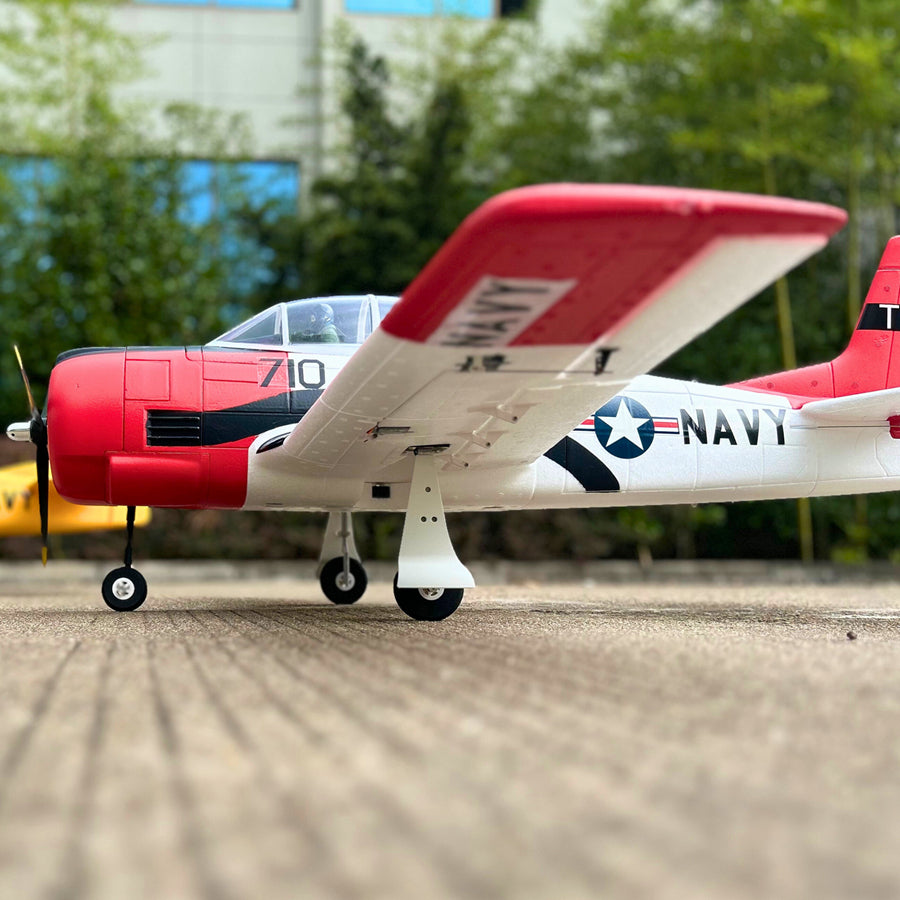 Dynam T-28 Trojan V2 Red 4S RC Warbird 1.3m w/ Flaps
