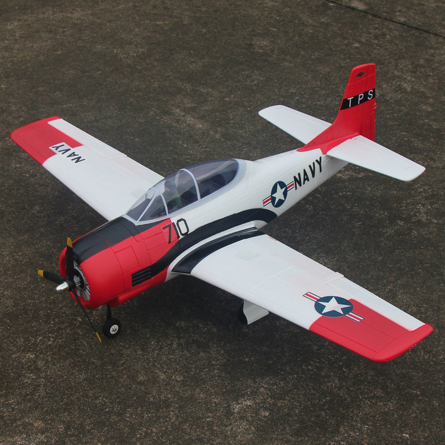 Dynam T-28 Trojan V2 Red 4S RC Warbird 1.3m w/ Flaps