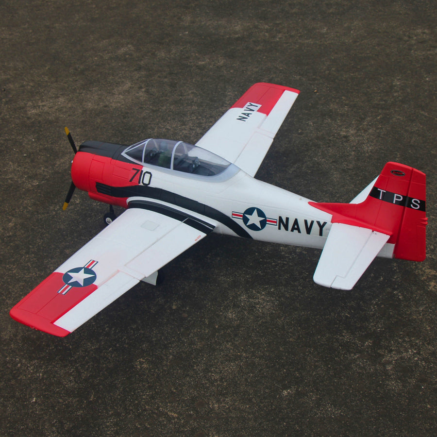 Dynam T-28 Trojan V2 Red 4S RC Warbird 1.3m w/ Flaps