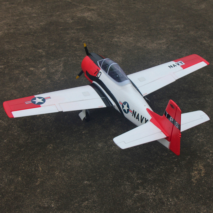 Dynam T-28 Trojan V2 Red 4S RC Warbird 1.3m w/ Flaps