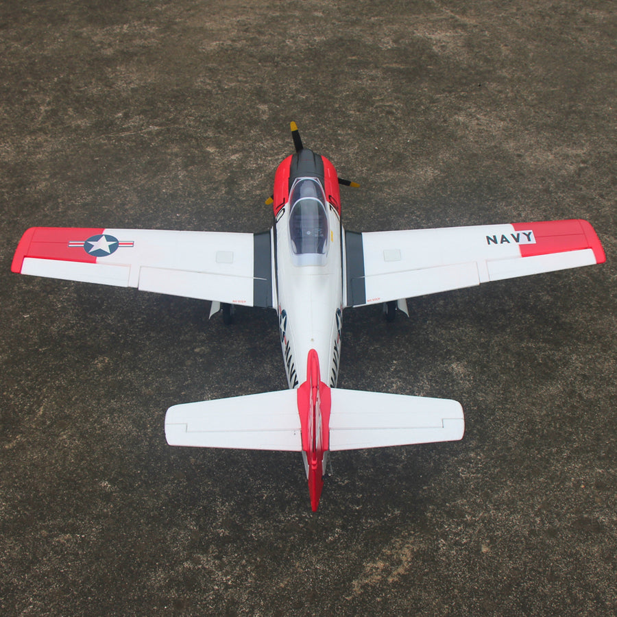Dynam T-28 Trojan V2 Red 4S RC Warbird 1.3m w/ Flaps
