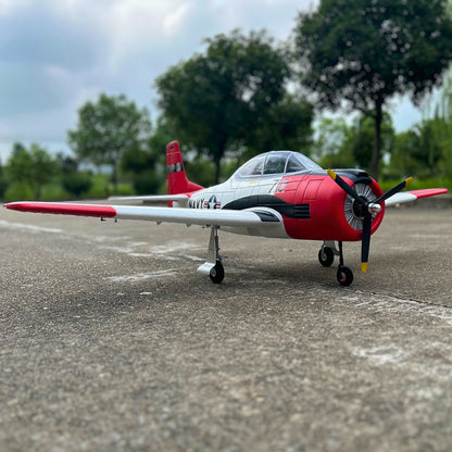 Dynam T-28 Trojan V2 Red 4S RC Warbird 1.3m w/ Flaps